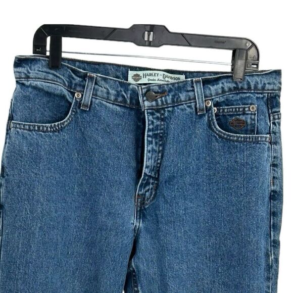 Harley Davidson Jeans Women Size 12 Petite Medium Wash Blue Denim - Picture 2 of 16